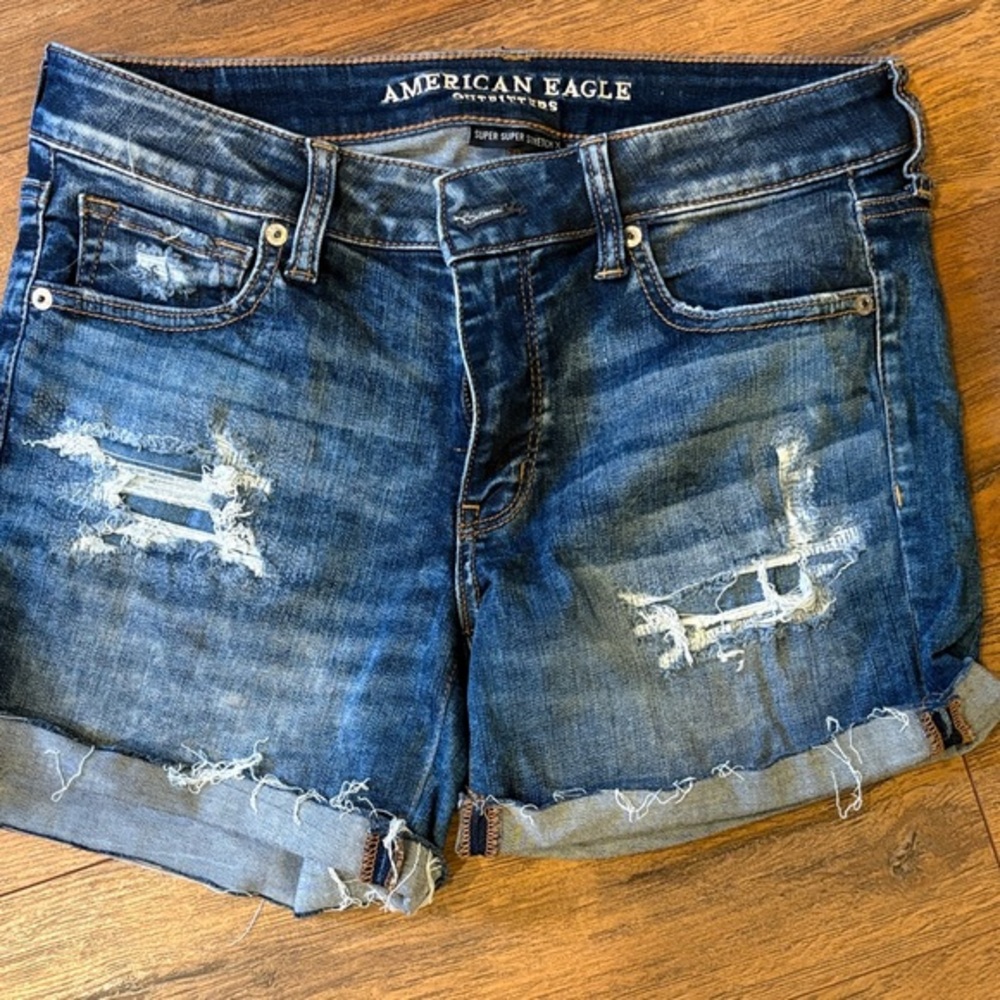 American Eagle Outfitters Distressed Blue Jean Shorts